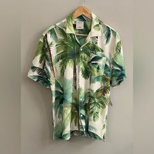 Massive Luxury chenille palm tree button down shirt size medium